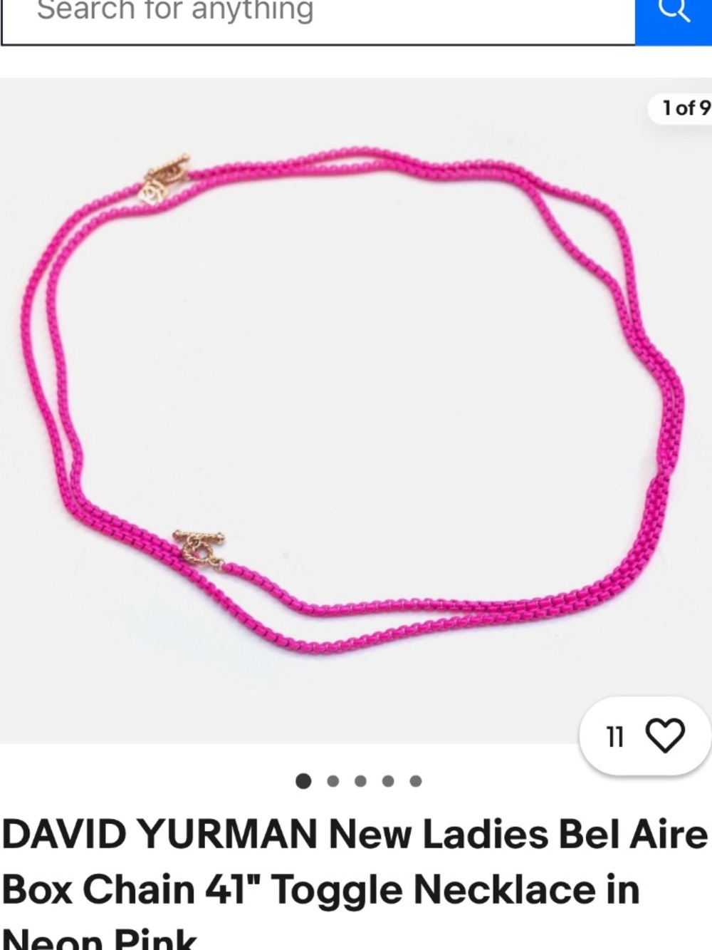 David Yurman Bel Aire Box Chain Necklace / Pink Gold+Neon Pink – 41" (sold out!)